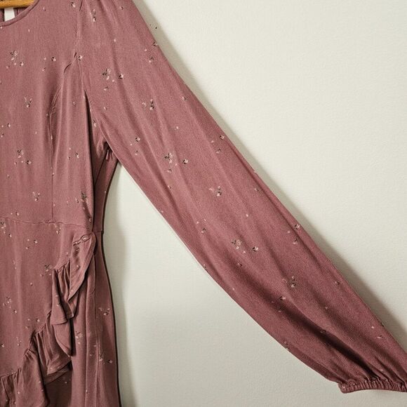 EUC AMERICAN EAGLE OUTFITTERS BLUSH PINK DITSY FLORAL RUFFLED SHORT DRESS SZ M - Picture 12 of 16